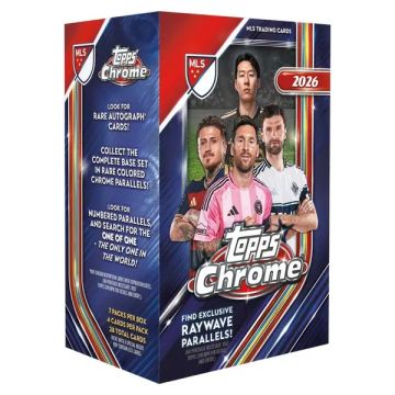 Topps Chrome MLS 2026 Blaster Box – 1 Numbered Parallel + 4 Exclusive Ray Wave Parallels