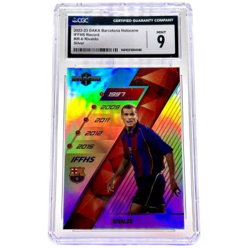 Rivaldo 2022-23 Daka Barcelona Holocene - IFFHS Record Silver 40/50 #IR-6 CGC 9