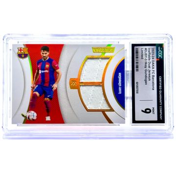 Ilkay Gundogan 2023-24 Daka FC Barcelona - Dual Jersey Game Used Relic 08/25 #DJSY-3 CGC 9