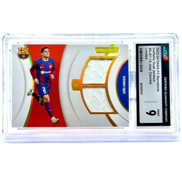 Joao Cancelo 2023-24 Daka FC Barcelona - Dual Jersey Game Used Relic 15/25 #DJSY-10 CGC 9