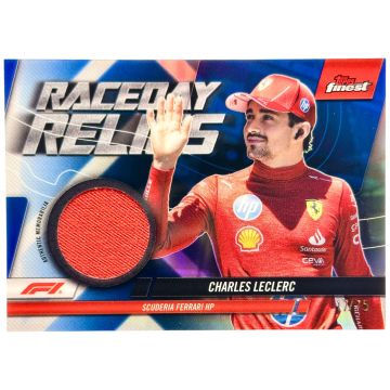 Charles Leclerc Topps Finest Formula 1 - Raceday RELIC Blue Refractor 17/75 #RDR-LEC Ferrari