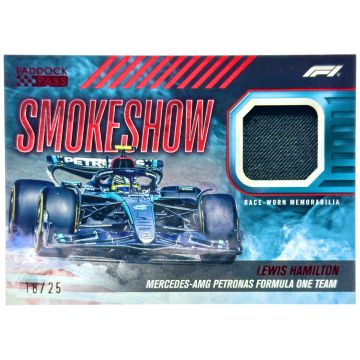 Lewis Hamilton 2024 Topps Paddock Pass Formula 1 - Smokeshow Race Worn RELIC Red 18/25 #SS-HAM Mercedes
