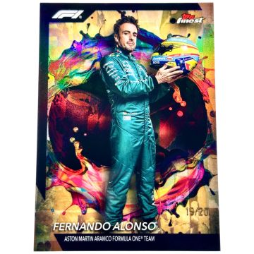 Fernando Alonso 2024 Topps Finest Formula 1 - Rare Gold 19/20 #211 Aston Martin