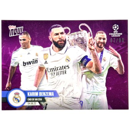 Karim Benzema 2023 Topps Now - End of an Era PURPLE 67/99 #116 Real Madrid