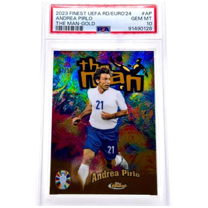 Andrea Pirlo 2023-24 Topps Finest Road to Euro - The Man GOLD 07/50 #TM-AP Italy PSA 10