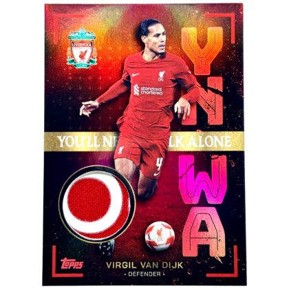 Virgil van Dijk 2022-23 Topps Liverpool Team Set - You will never walk alone Match Worn PATCH RED 2/5 #RE-VD