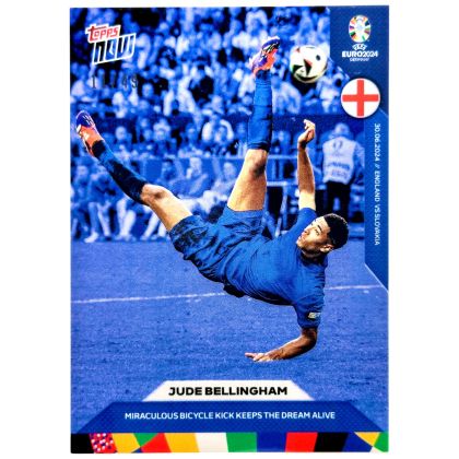 Jude Bellingham 2024 Topps Now #35 11/49 Miraculous Bicycle Kick Anglia 