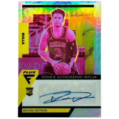 Devon Dotson 2020-21 Panini Flux - Rookie Influx AUTO Silver Prizm RC #RAI-DDO Chicago Bulls