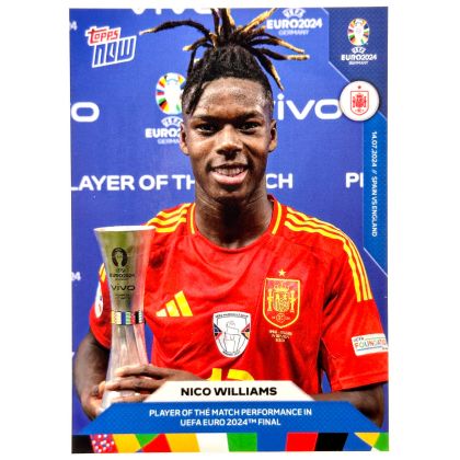 Nico Williams 2024 Topps Now - Player of the match Uefa EURO 2024 Final #60 Spania