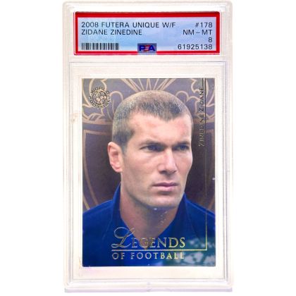 Zinedine Zidane 2008 Futera Unique World Football #178 PSA 8