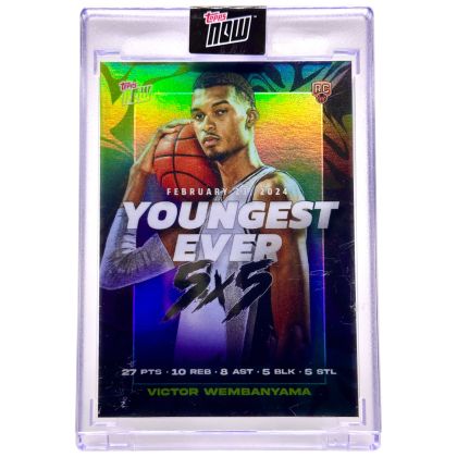Victor Wembanyama 2023-24 Topps Now - Youngest Ever 5x5 Rookie RC #VW-2 San Antonio Spurs