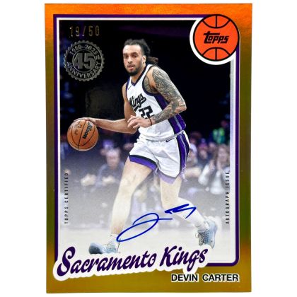 Devin Carter 2024-25 Topps Flagship - AUTO 45th Anniversary GOLD 19/50 #80B2-DC Sacramento Kings