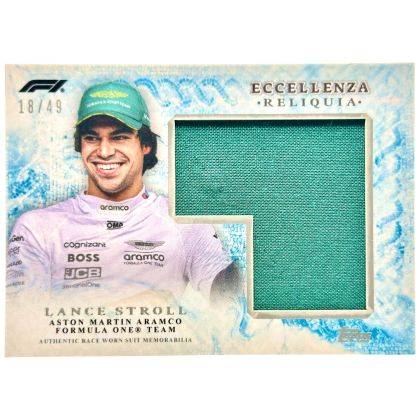 Lance Stroll 2024 Topps Formula 1 Eccellenza - Reliquia Race Worn PATCH BLUE 18/49 Aston Martin