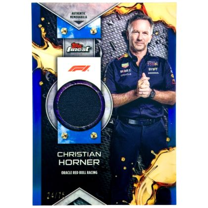 Christian Horner 2024 Topps Finest Formula 1 - Relic Blue Refractor 24/75 #F1R-HOR RedBull