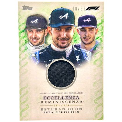 Esteban Ocon 2024 Topps Eccellenza Formula 1 - REMINISCENZA Race Worn PATCH Green 96/99 Alpine