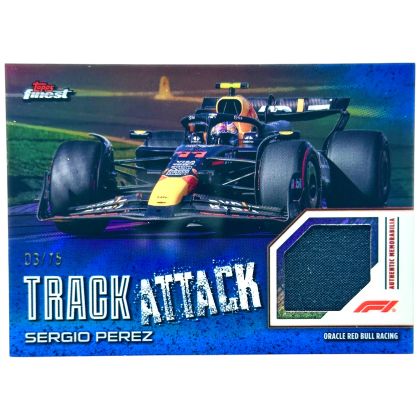 Sergio Perez 2024 Topps Finest Formula 1 - Track Attack Relic Blue 03/75 #TAR-PER