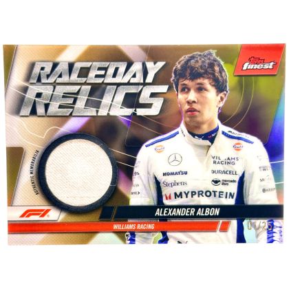Alexander Albon 2024 Topps Finest Formula 1 - Raceday Relics Gold Refractor 01/25 #RDR-ALB Williams