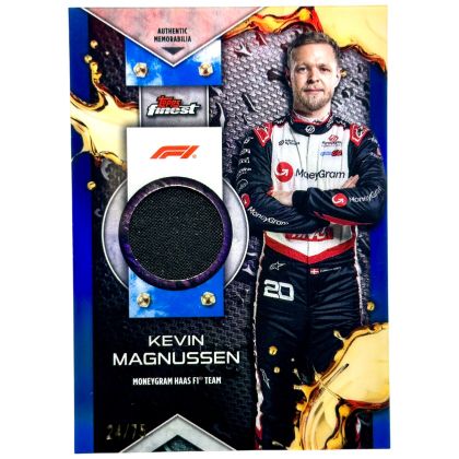 Kevin Magnussen 2024 Topps Finest Formula 1 - F1 Relics Blue 24/75 #F1R-MAG Haas