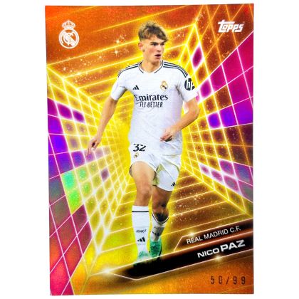 Nico Paz 2024-25 Topps Real Madrid Fan Set Golden Future Refractor 50/99 #GF-1 Real Madrid