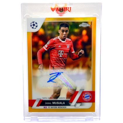 Jamal Musiala 2022-23 Topps Chrome UEFA Club Competition AUTO GOLD 46/50 #CA-JM Bayern Munchen