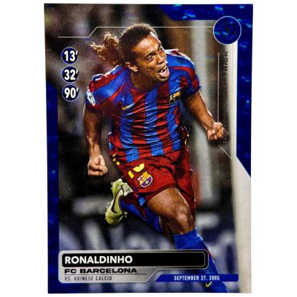 Ronaldinho 2023 Topps UEFA Club Competitions Historic Hat Tricks 52/99 #HH2 FC Barcelona
