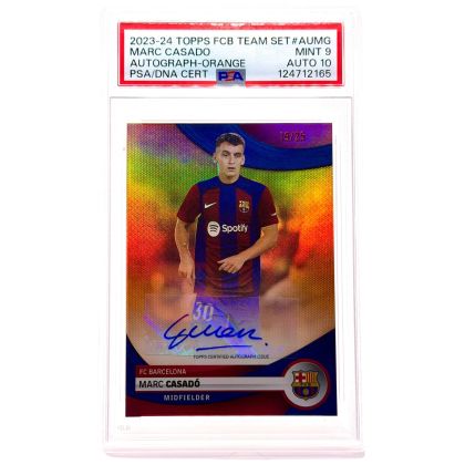 Marc Casado 2023-24 Topps Barcelona Team Set AUTO 10 19/25 #AUMG FC Barcelona PSA 9