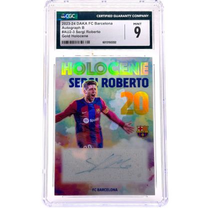 Sergi Roberto 2023-24 Daka Fc Barcelona AUTO Holocene #AU2-3 6/20 FC Barcelona CGC 9