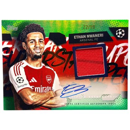 Ethan Nwaneri 2025-26 Topps UCC Flagship - Auto Patch 22/99 #TSAR-N Arsenal