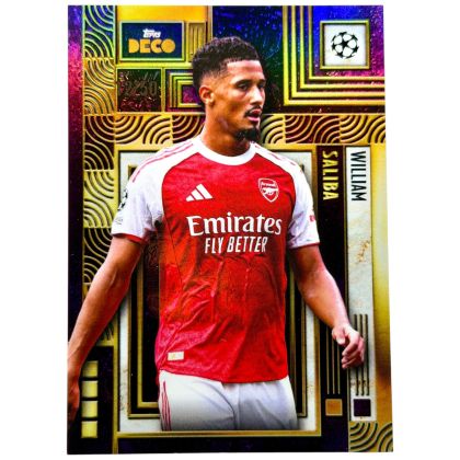 William Saliba 2025-26 Topps UCC Deco - Purple 12/50 Arsenal