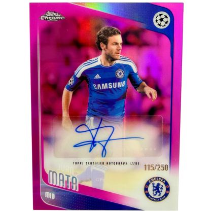 Juan Mata 2025-26 Topps Chrome UCC - AUTO Pink 115/250 #CLR-JM Chelsea