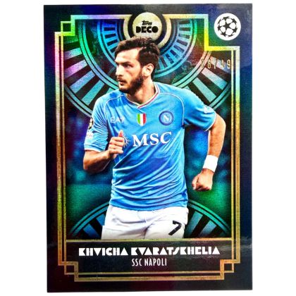 Khvicha Kvaratskhelia 2023-24 Topps Deco UCC - Blue 08/49 Napoli