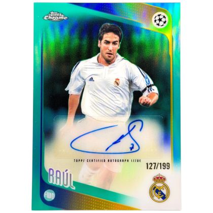 Raul 2025-26 Topps Chrome UCC - AUTO 127/199 Green #CLR-RA Real Madrid 