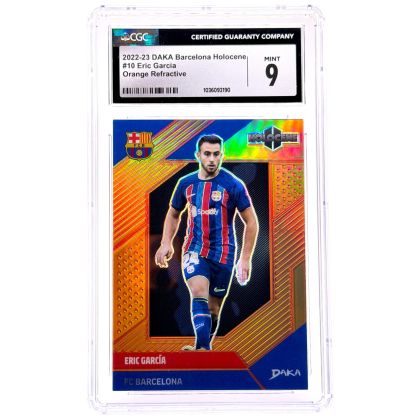 Eric Garcia 2022-23 Daka FC Barcelona Holocene - Orange Refractive 16/25 #NO-10 CGC 9