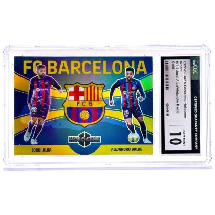 Jordi Alba / Alejandro Balde 2022-23 Daka FC Barcelona Holocene - Inherite 06/10 Gold #IT-2 CGC 10