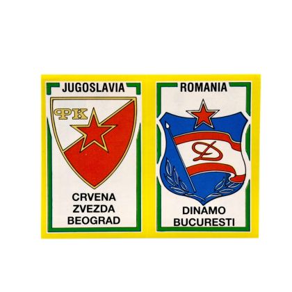 1990-91 Sticker Panini Romania Dinamo Bucuresti Jugoslavia Crevna Zvezda Belgrad 