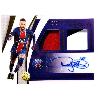 Neymar Jr 2021 Panini Immaculate Collection - AUTO Double PATCH 5/5 #DU-NJR PSG