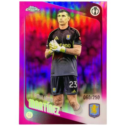 Emiliano Martinez 2025-26 Topps Chrome UCC - 060/250 Pink #75 Aston Villa