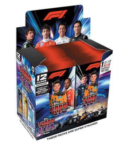 Topps Turbo Attax Formula 1 Trading Cards 2026 – Display cu 24 de pachete / plicuri