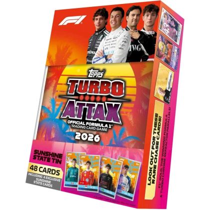 Topps F1 Turbo Attax Formula 1 2026 – Mega Tin – 48 Carduri + 4 Carduri Exclusive