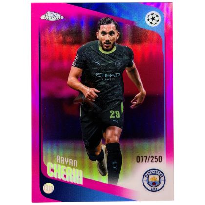 Rayan Cherki 2025-26 Topps Chrome UCC - Pink 077/250 #1 Manchester City