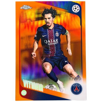 Vitinha 2025-26 Topps UCC Chrome - Orange Refractor 12/25 PSG