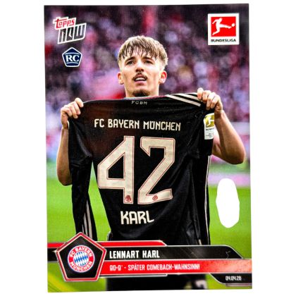 Lennart Karl 2025-26 Topps Now Card - 90+9 Comeback Rookie RC Bayern Munchen