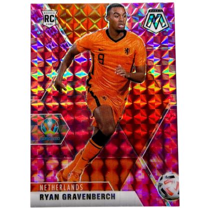 Ryan Gravenberch 2021 Panini Mosaic Euro 2020 - Rookie RC PINK Prizm #148 Olanda