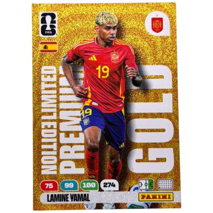 Lamine Yamal 2026 Panini Adrenalyn World Cup - Limited Edition Premium Gold Spania