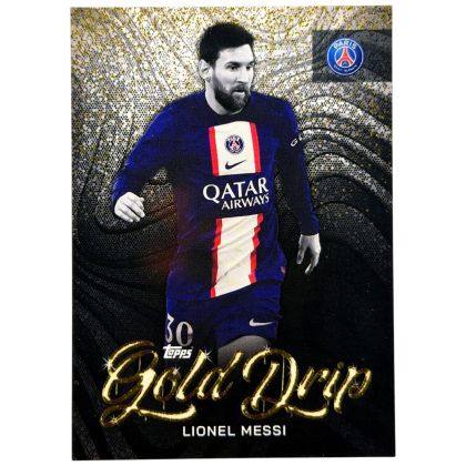 Lionel Messi 2022-23 Topps PSG Team Set - GOLD DRIP #48