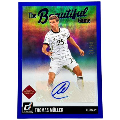 Thomas Müller 2021-22 Panini Donruss Road to Qatar – The Beautiful Game AUTO 71/99 #BG-TM – Germania