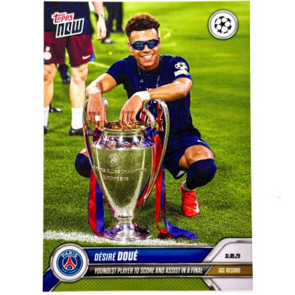Desire Doue 2025 Topps Now - UCL Record Youngest Player to score + assist in final PSG