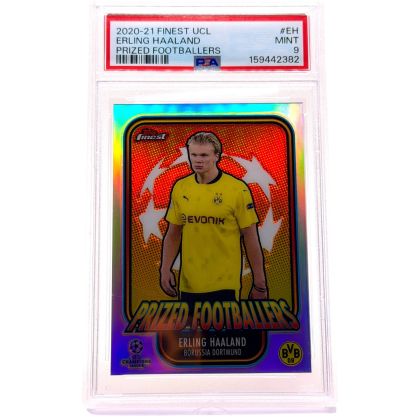 Haaland Topps Finest UCL 20-21 Prized Footballers PSA 9 #PF-EH Borussia Dortmund 
