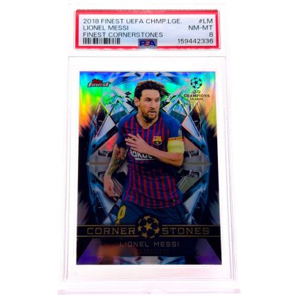 Lionel Messi Topps Finest UCC 2018 Corner Stones PSA 8 #FC-LM Barcelona Fc 