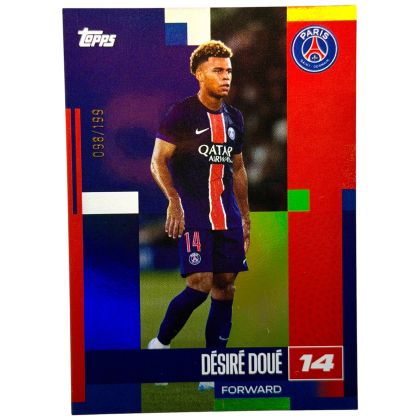 Desire Doue Topps PSG team set 2024/2025 Green 098/199 PSG